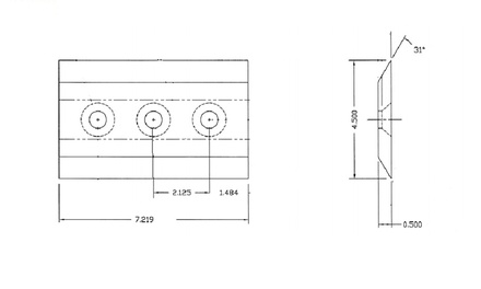 Knife, Chipper - 7-1/4" x 4-1/2" x 1/2"