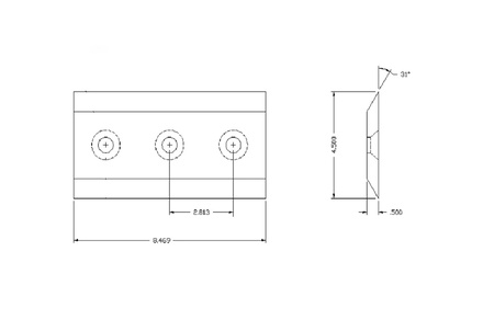 Knife, Chipper - 8-1/2" x 4-1/2" x 1/2"