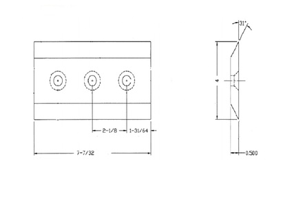 Knife, Chipper - 7-1/4" x 4" x 1/2"