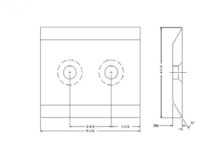 Knife, Chipper - 5-3/32" x 4-1/2" x 1/2"