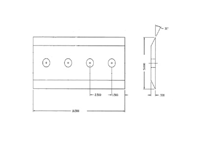 Knife, Chipper - 10-1/2" x 5" x 1/2"